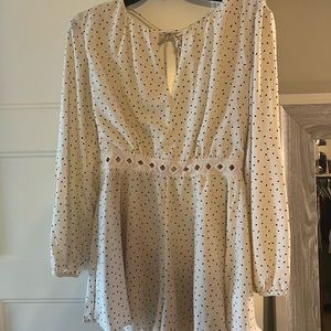 Off White Long Sleeve Romper